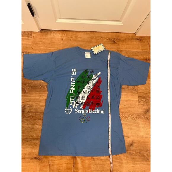 Sergio Tacchini Atlanta '96 New With Tags blue shirt size XL - Picture 1 of 3